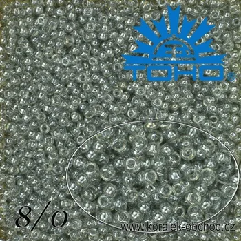 Korálek Korálky TOHO tvar ROUND (kulaté). Velikost 8/0. Barva č.112-Trans-Lustered Black Diamond . Balení 10g.