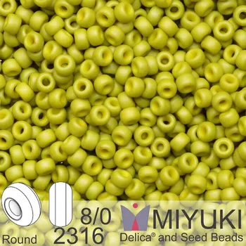 Korálek Korálky Miyuki Round 8/0. Barva 2316 Matte Opaque Lime. Balení 5g