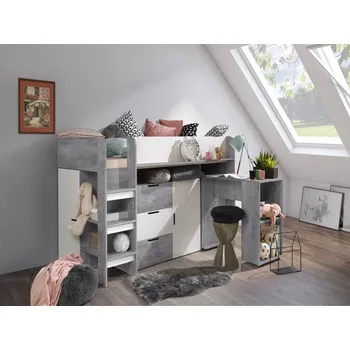 Obývací stěna Dětský pokoj Konkret 1 Barva korpusu: Beton, Dveře: Bílá, Strana: Levá