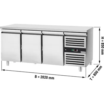 Lednice G.Gastro Commercial Bakery Refrigerated Worktable PREMIUM - 2,0 x 0.8 m - 3 Doors