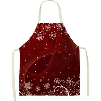 Kuchyňská zástěra Vánoční zástěra s kapsami | kuchyňská zástěra - 2WQ-46377-128,Rozměr pro dospělé 68 x 55 cm