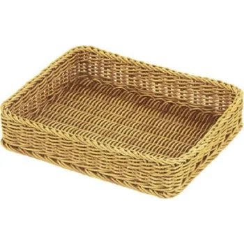 Krabice na pečivo APS | Košík na pečivo, polyratan, obdélný, 265x325x65mm (Košík polyratan GN 1/2 světlý)