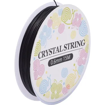 Dětské navlékací korálky Elastomer černý ø 0,6 mm - návin 15 metrů