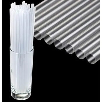 Plastová brčka Jumbo 8x250mm, transparentní 150ks (znovu použitelná)