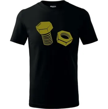 ON-DESIGN Dětské tričko ŠROUB A MATICE Velikost: 134 cm/8 let, Barva: černá