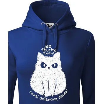 Dámská mikina Dámská mikina No touchy touchy!, Barva Modrá, Velikost M, Canvas Dámská mikina Bezvatriko.cz 1204 - 1xc