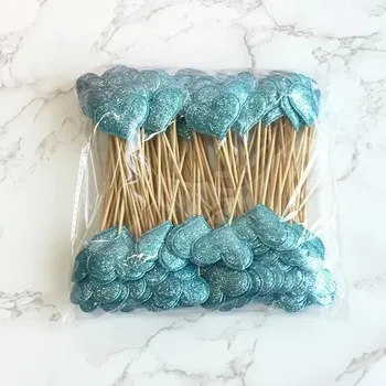 Party dekorace Dekorace na muffiny | ozdoba na dort 10 ks - SEKERA. Třpytivé modré