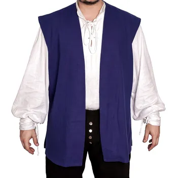 Karnevalový kostým Modrá pirátská vesta se šněrováním na zádech