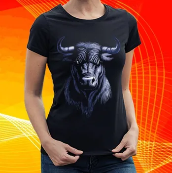 Dámské tričko dámské tričko s hlavou býka (býk)