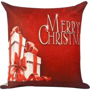 Povlak na polštářek Vánoční povlak na polštář se sobem, nápis Merry Christmas, 45 x 45 cm - styl 8