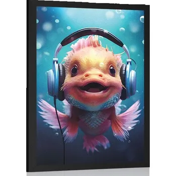 Plakát Dovido Plakát rybka se sluchátky