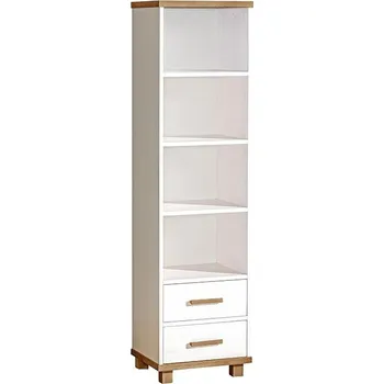 Knihovna Alan | regál AL5 | 48,6 cm | bílá/ořech | MASIV