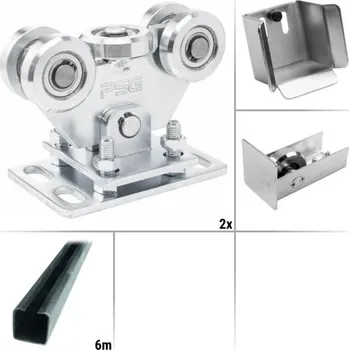 brána PSG 8.0 - sestava pro výrobu pojezdu posuvné nesené brány do průjezdu 4 m a 550 kg, profil bez úpravy