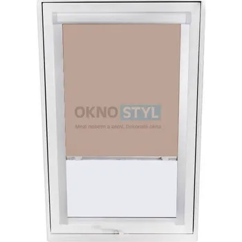 Okno OKNOSTYL.cz vnitřní zastiňující roleta SKYFENS do střešních oken - vodicí lišta bílá, 1140/1180 mm