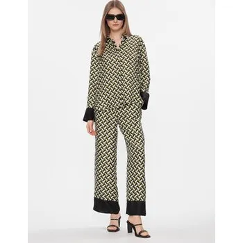 Max Mara Leisure Kalhoty z materiálu Sesamo 2416131017650 Zelená Relaxed Fit 38