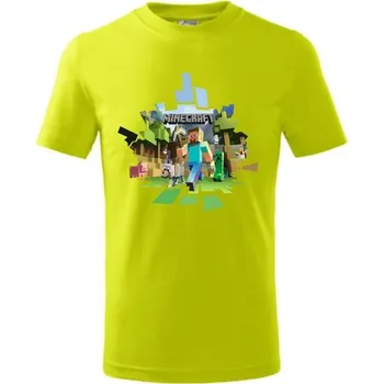 ON-DESIGN Tričko s MINECRAFT 2 Velikost: M, Barva: limetková