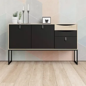 Ložnice Falco Komoda Sheba velká černá MAT/sonoma