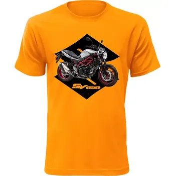 Pánské tričko s motorkou Suzuki SV650 oranžové