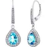 Silvego Stříbrné náušnice BRISA se Swiss Blue Topazem a Brilliance Zirconia JJJ1141ETS + 2 měsíce na vrácení zboží