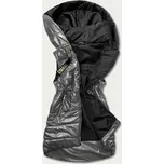 Lesklá vesta v grafitové barvě s kapucí (B8130-70) odstíny šedé XL (42)