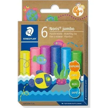 Modelovací hmota Modelína "Noris® Jumbo 842", 6 třpytivých barev, STAEDTLER 842M C6