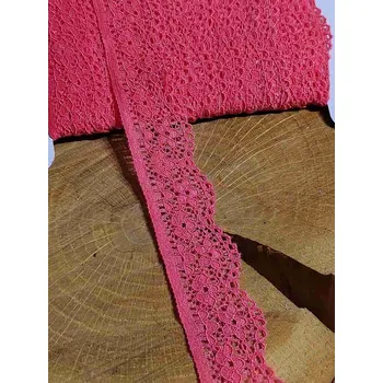 Krajka Elastická krajka šíře 25 mm barva korálová