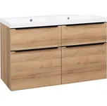 EBS Nevio Skříňka s černým úchytem + umyvadlo 121 cm, dub Riviera NEVIO121CD