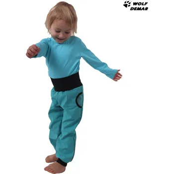 JOŽÁNEK Dětské softshellové kalhoty, tyrkysové