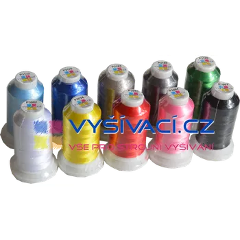Nit sada 10 kónů 1000m polyesterových vyšívacích nití zn. vysivaci.cz Jednotka: sada nití vysivaci.cz polyester 10x1000m