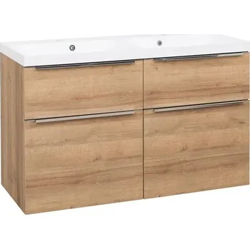 Koupelnový nábytek EBS Nevio Skříňka a umyvadlo 121 cm, dub Riviera NEVIO121D