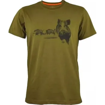 Pánské tričko Triko C.I.T. s potiskem - kanec, zelené