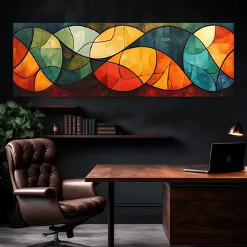 Obraz Obraz na plátně - Nekonečná symfonie, Abstrakce FeelHappy.cz Velikost obrazu (šířka x výška): 60 x 20 cm