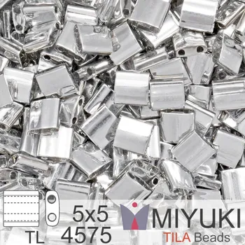Náramek Korálky MIYUKI tvar TILA BEADS velikost 5x5mm. Barva TL 4575 Labradob Full. Balení 5g.