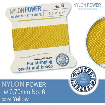 Nit NYLON Power velmi pevná nit GRIFFIN síla nitě 0,70mm barva Yellow
