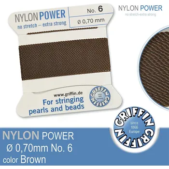 Nit NYLON Power velmi pevná nit GRIFFIN síla nitě 0,70mm barva Brown