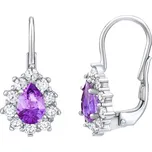 Silvego Stříbrné náušnice fialové se Swarovski Zirkonia SILVEGO31866F + 2 měsíce na vrácení zboží