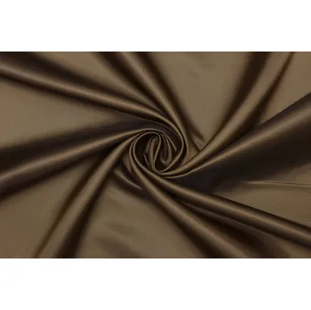 Podšívka polyester v keprové vazbě - Hnědá s odlesky zlaté