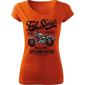 Dámské tričko Dámské motorkářské tričko Full Speed oranžové