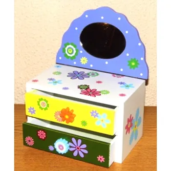 Dětský spotřebič Dřevěná šperkovnice se zrcadlem