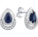 Silvego Luxusní náušnice s pravým safírem FW9038E + 2 měsíce na vrácení zboží