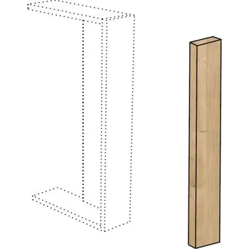 Příborník do zásuvky EBS 5237039 Vykrývací bok k vykrývacím prvkům „L“ pro spodní skříňky 70,1x9,8 cm dub arlington