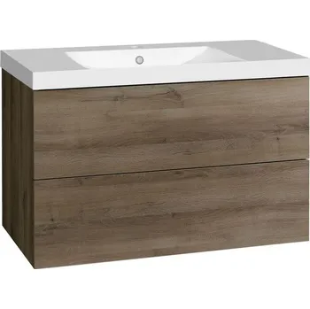 Koupelnový nábytek EBS Kuba Skříňka + umyvadlo 101 cm, dub halifax KUBA101H