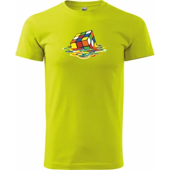 Pánské tričko ON-DESIGN Tričko RUBIKOVÁ KOSTKA Velikost: XS, Barva: limetková