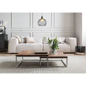 Konferenční stolek LOUNGE Konferenční stolek set 2 sheesham hnědý olejovaný