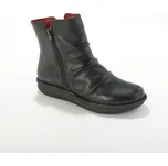 Kotníkové kozačky na klínovém podpatku, kůže s certifikátem LWG černá 36