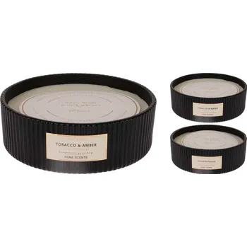 Svíčka Svíčka ve skle rýhovaná vonná mix v černé barvě 178x60 mm