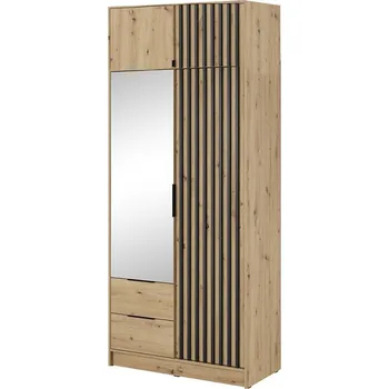 Šatní skříň Šatní skříň NELLY 2D se zrcadlem + nástavec | 105 cm | artisan