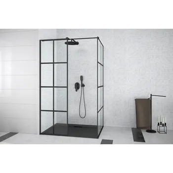 Besco Excea Walk-in sprchová zástěna 90 x 190 x 100 cm černá sklo čiré BCEXCEA9010