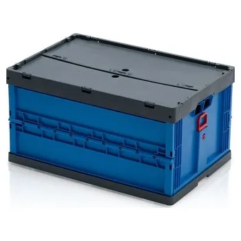 Úložný box Plastová skládací přepravka s víkem, 60x40x32 cm, slevy