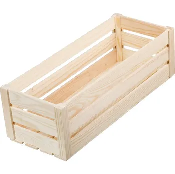 Úložný box ČistéDřevo Dřevěná bedýnka maxi P007 40 x 16 x 12 cm přírodní